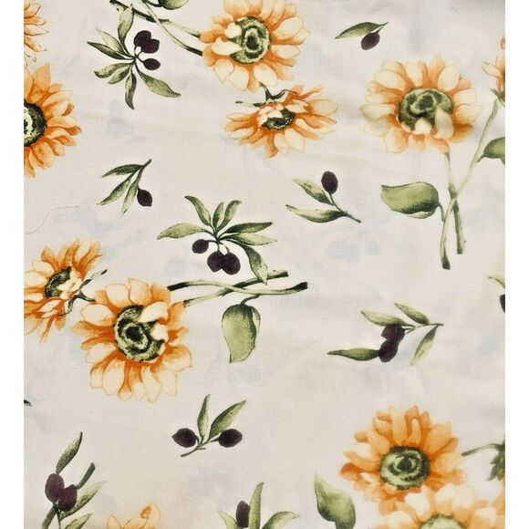 Vtg Sunflower Fabric Quilting Cotton Fall Autumn Outdoors Sewing Yellow 2 1/3yd - Picture 2 of 4